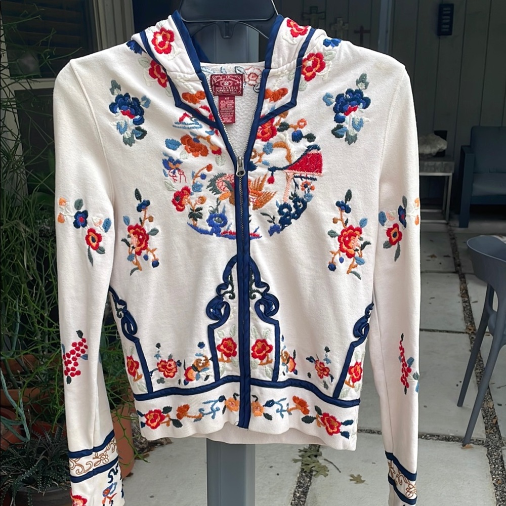 Lucky Brand embriodered  Zip-Up Hoodie
